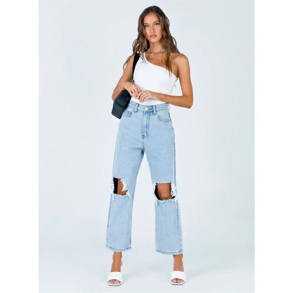 Princess Polly Oxford Mom Mid Wash Jeans - Picture 3 of 10